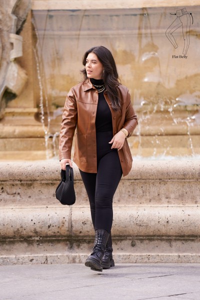 Elasticated leggings with...