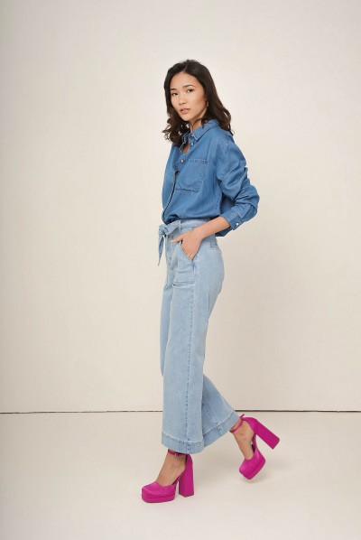 Jean wide taille haute Candice