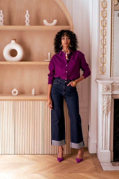 Jeans wide Loane avec revert