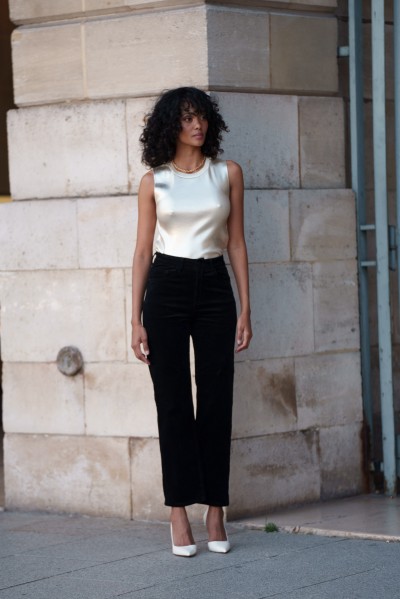 Solange straight velvet pants