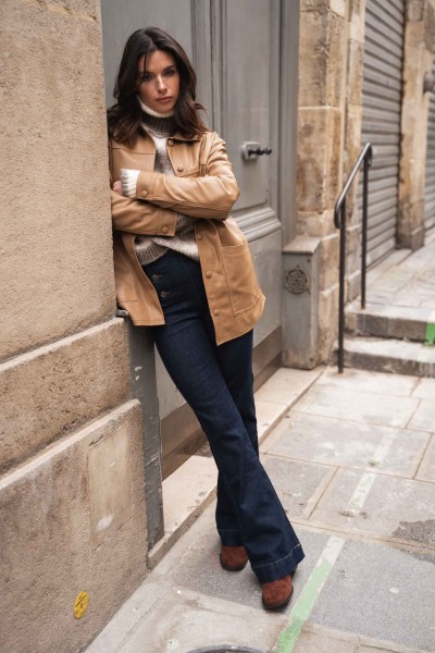 Vegan leather oversized jacket